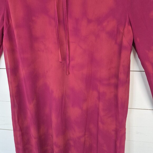 Umgee USA Womens Pink Tie-Dye Drrss W/ Crochet Sleeve Detail Bell Sleeves & Fron - Picture 4 of 8